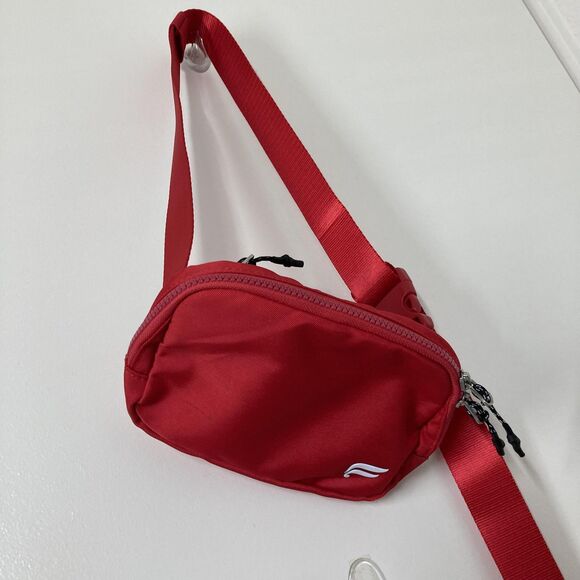 Fabletics Belt Bag Fanny Pack Small Red Zip Solid Polyester Nylon Women 8x4" - Picture 16 of 16